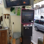 Bitcoin ATM at Raja Hairdresser - East Ham in London, UK